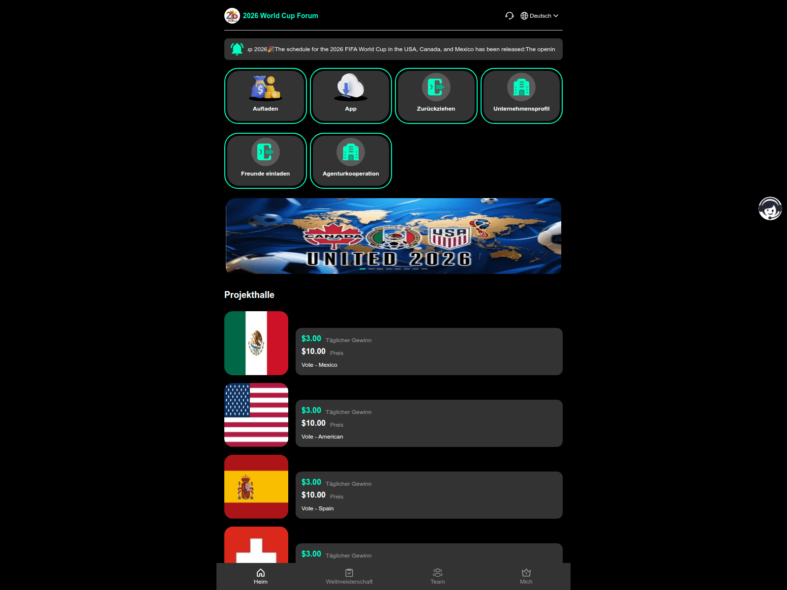 Screenshot do domínio fifa2026guess.com, plataforma falsa de voto para ganhar