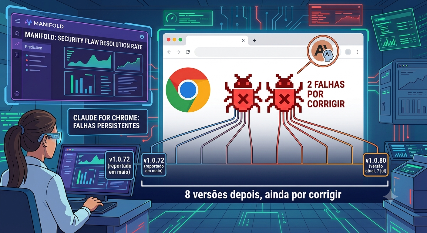 Manifold diz que duas falhas na extensão Claude for Chrome continuam por corrigir oito versões depois