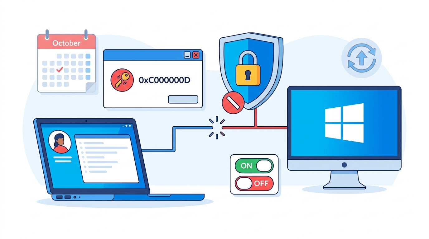 Erro 0xC000000D no RDP: a proteção do Windows que está a trancar os seus utilizadores